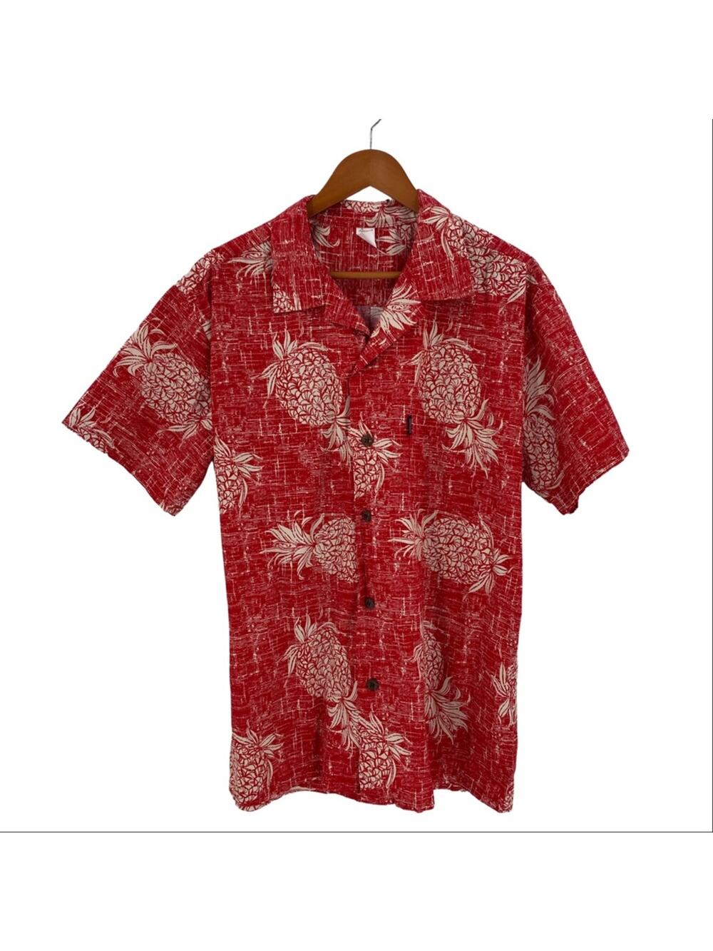 Men’s red Hawaiian aloha short sleeve shirt size XL Palmwave Hawaii